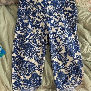 Luxletic Blue and White Floral Pants